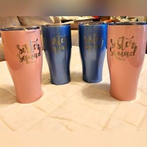 Tumbler "Sister Squad" Laser Etched 27 oz by Piper Lou, choice of Blue or Pink